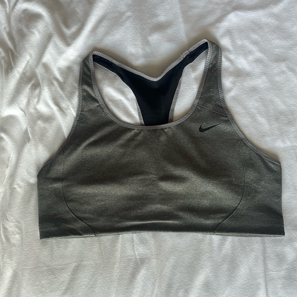 Gray Nike dri-fit sports bra. Size large